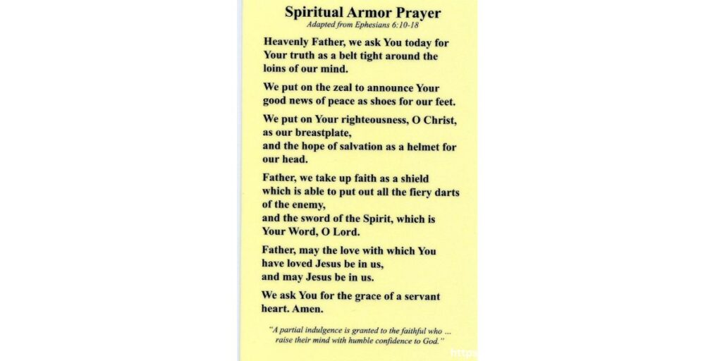 Prayer for Spiritual Armor Against Witchcraft